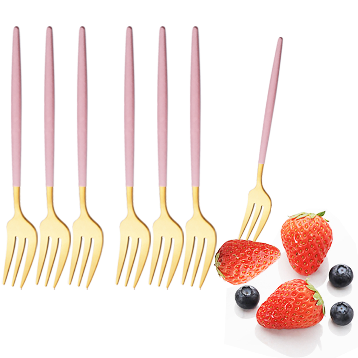 Kitchen Gadgets Gold - Juego de vajilla de oro rosa