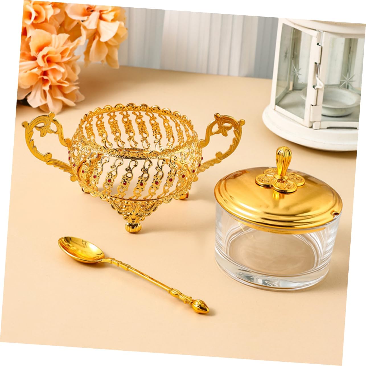 Azucarero con tapa y cuchara,  - Kitchen Gadgets Gold reseña y precio